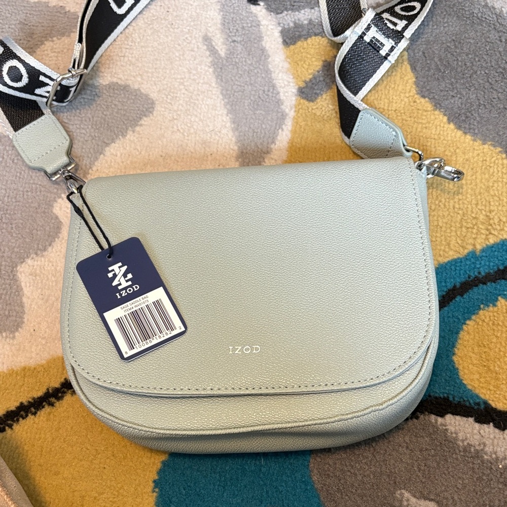 IZOD Light Green Crossbody Bag with Black Strap - Picture 2 of 7